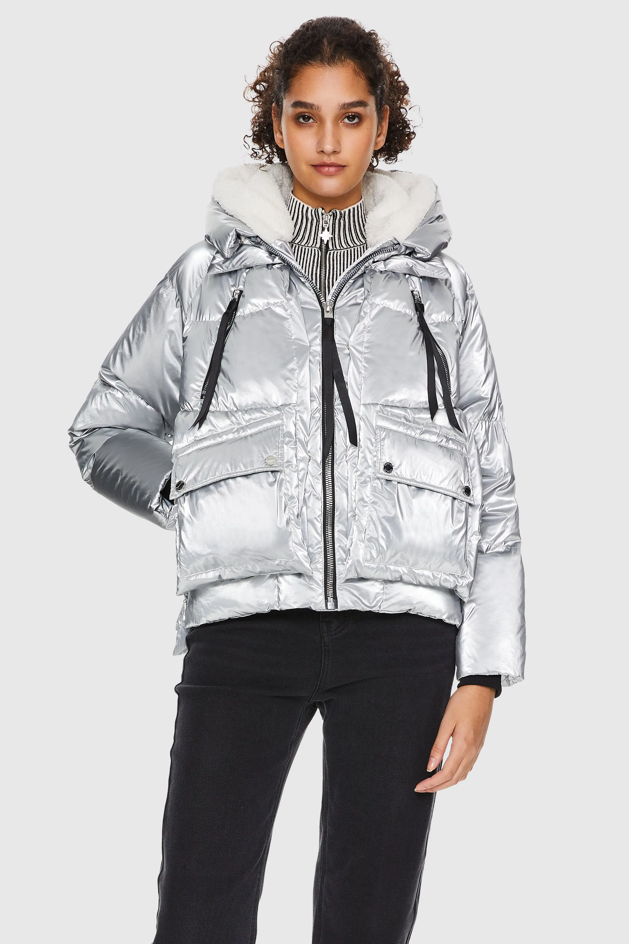 092 Cosmos Cropped Crome Down Jacket