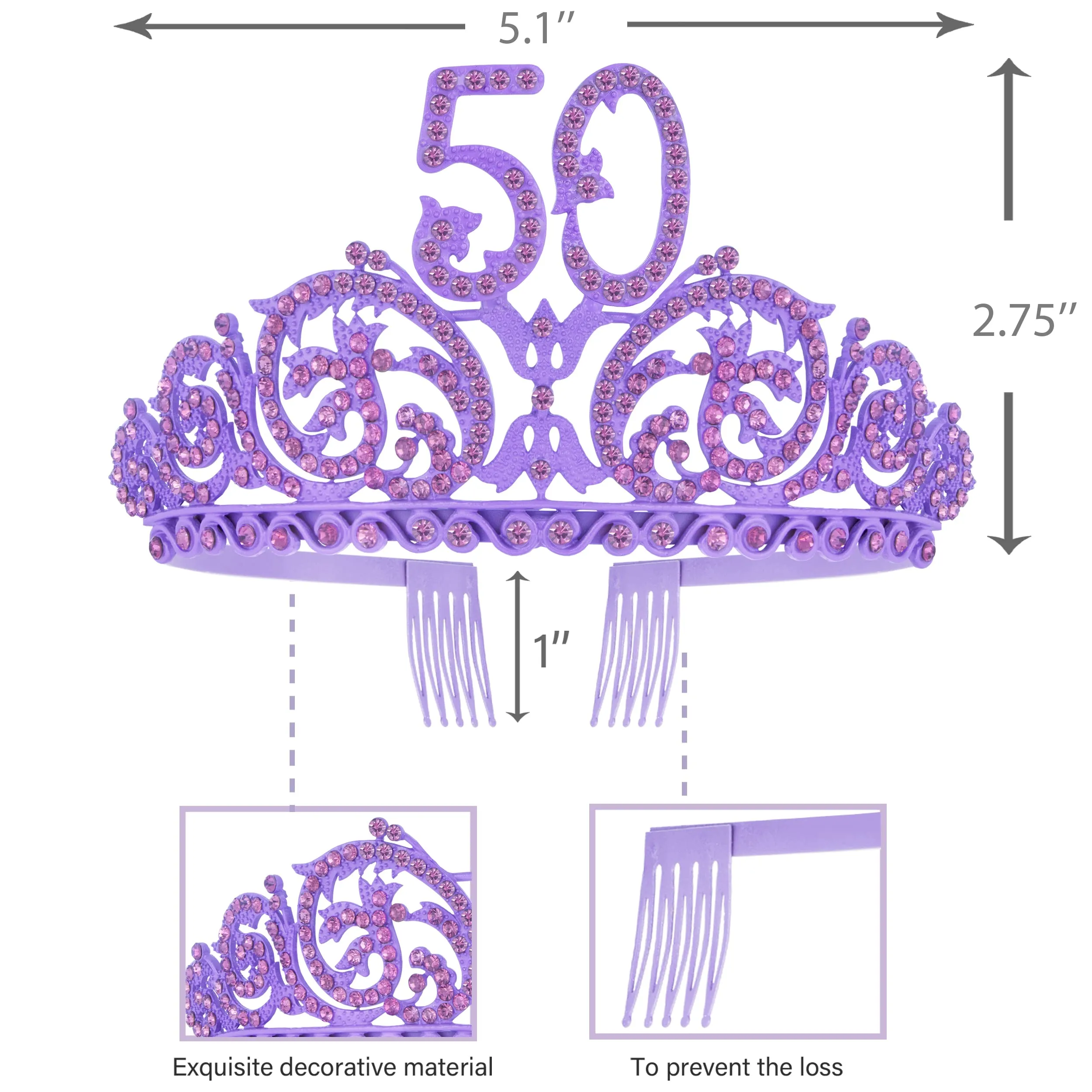 50th Birthday, 50th Birthday Gifts for Women, 50th Birthday Crown and Sash for Women, 50th