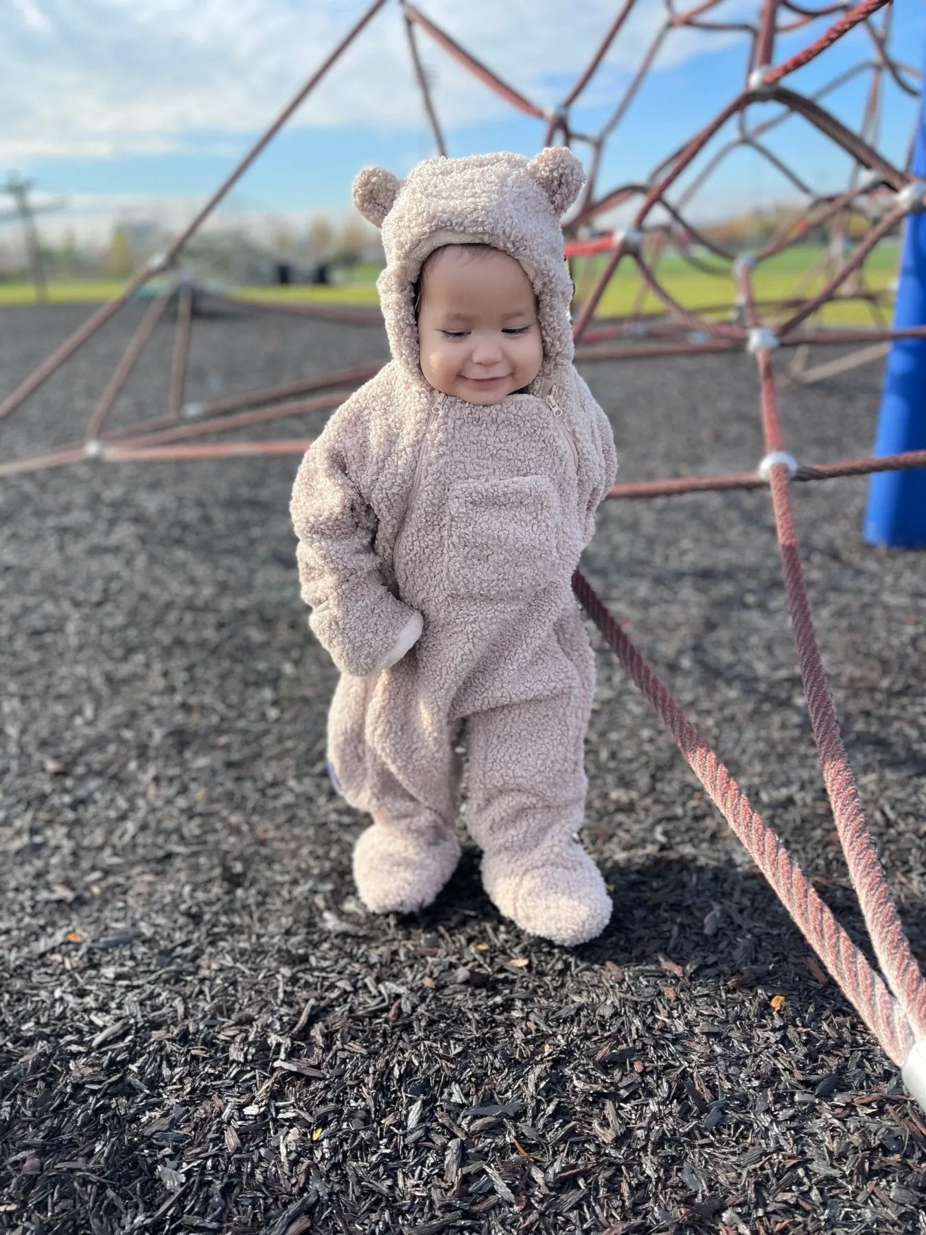 7 A.M. Enfant Teddy Oatmeal Jumpsuit