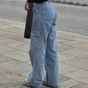 90s Aesthetic Classic Wide Leg Denim Pants