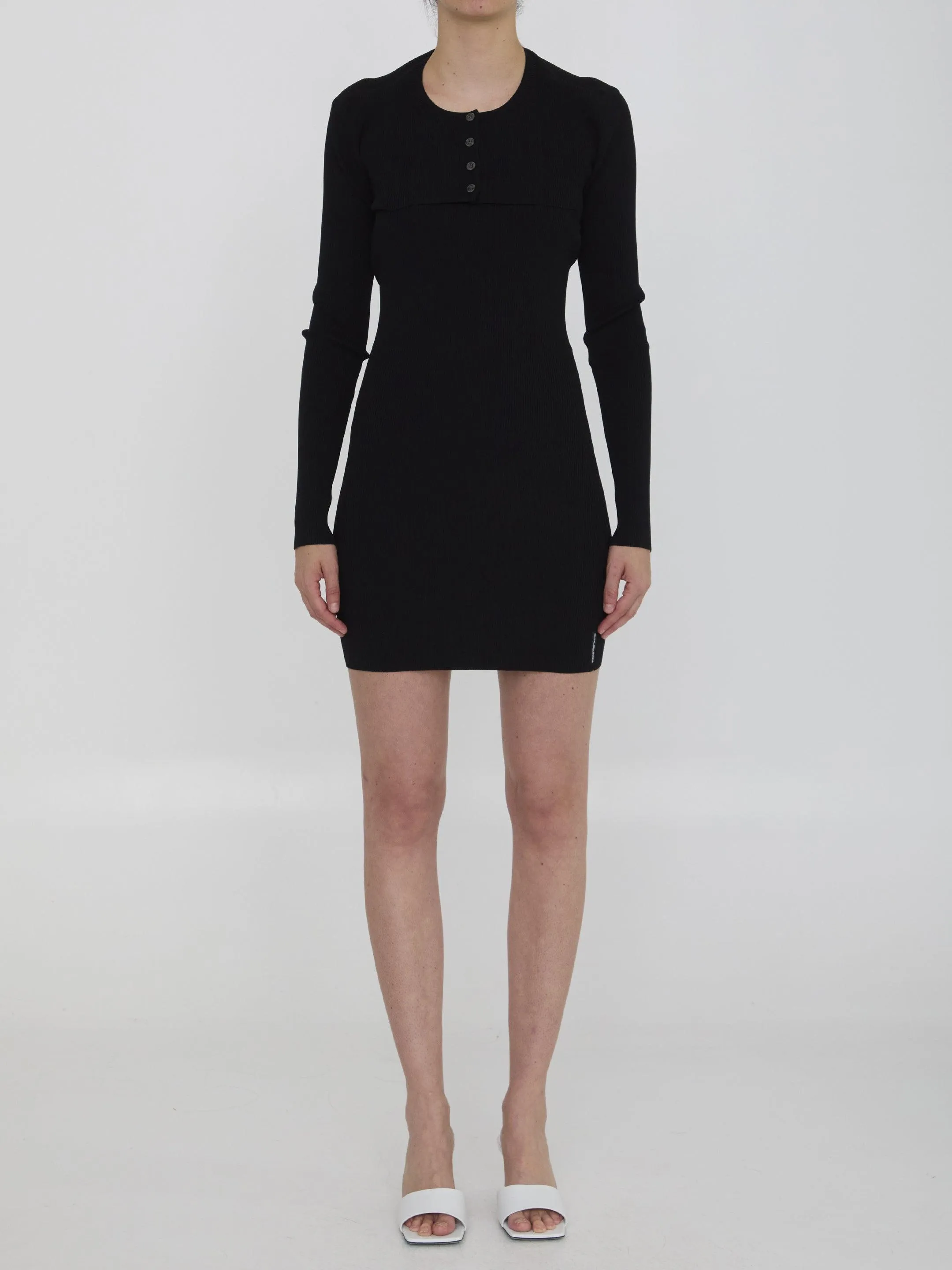 Alexander Wang Twin-set Dress With Cropped Cardigan