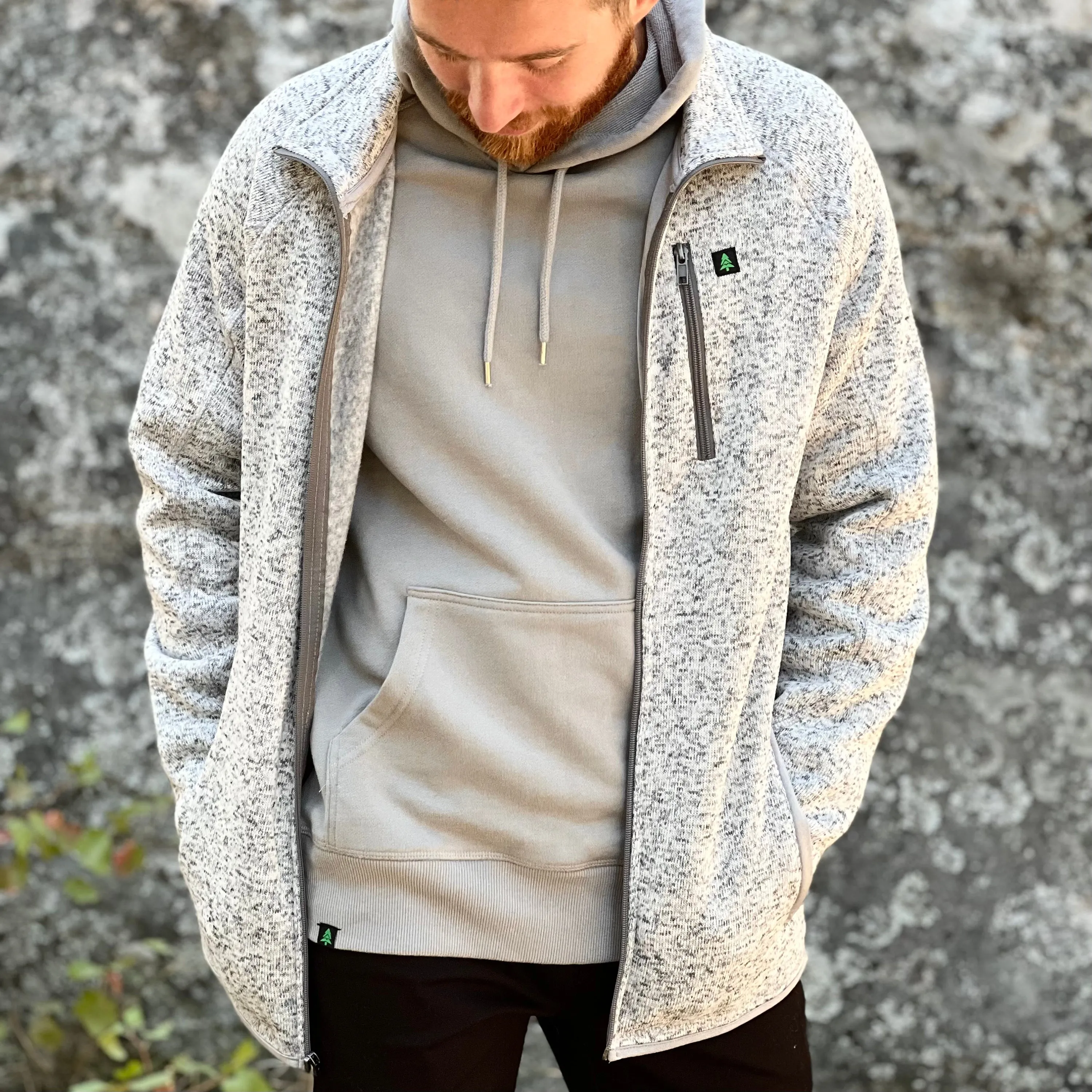 Alpine Knit Full Zip Jacket w / Mountain-Tree Label