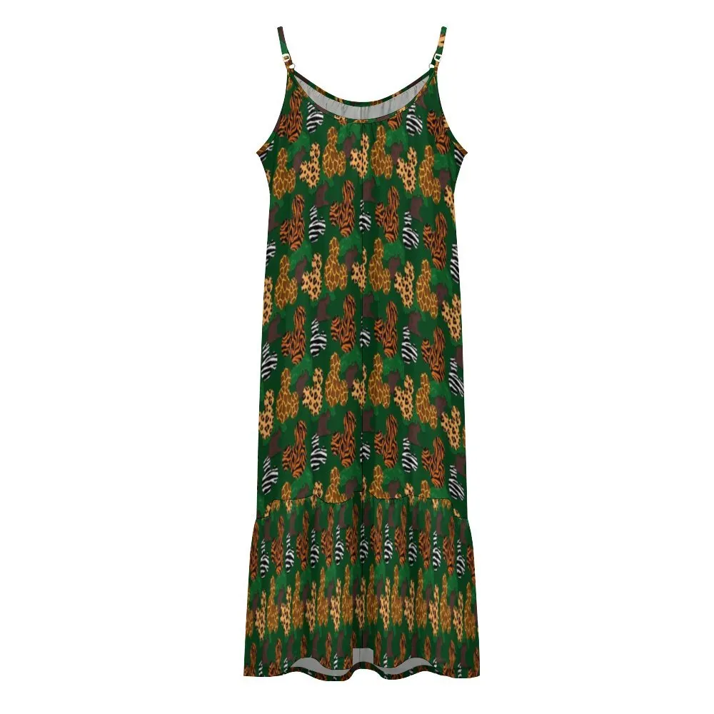 Animal Prints Suspender Sleeveless Dress