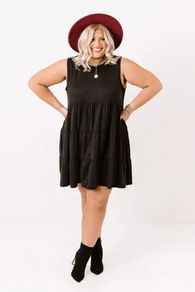 Apple Spiced Wishes Babydoll Dress In Black Curves