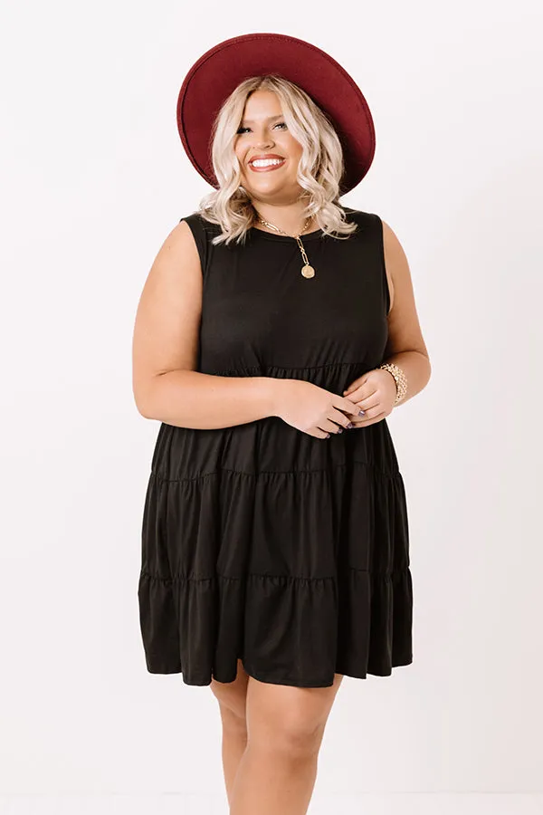 Apple Spiced Wishes Babydoll Dress In Black Curves