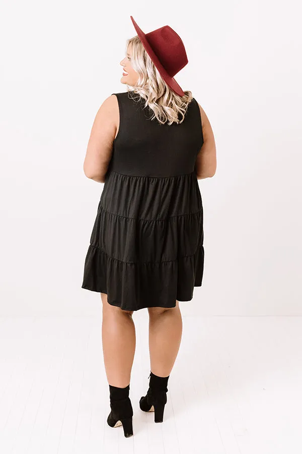 Apple Spiced Wishes Babydoll Dress In Black Curves