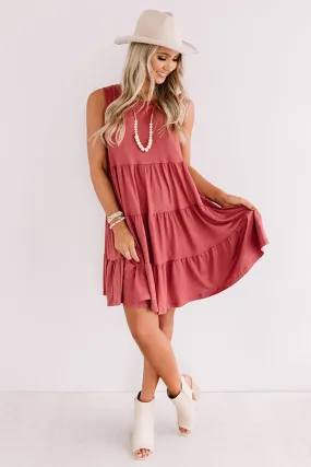 Apple Spiced Wishes Babydoll Dress In Sangria