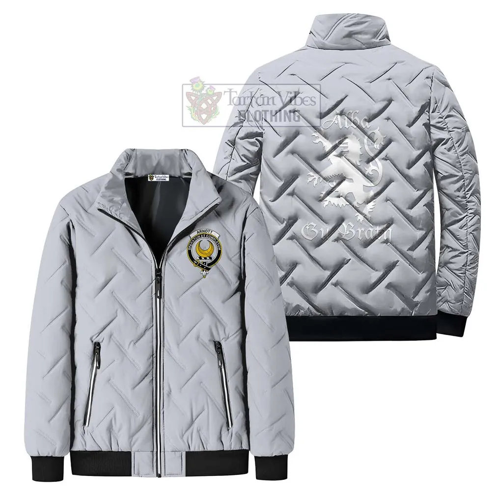 Arnott Family Crest Padded Cotton Jacket Lion Rampant Alba Gu Brath Style