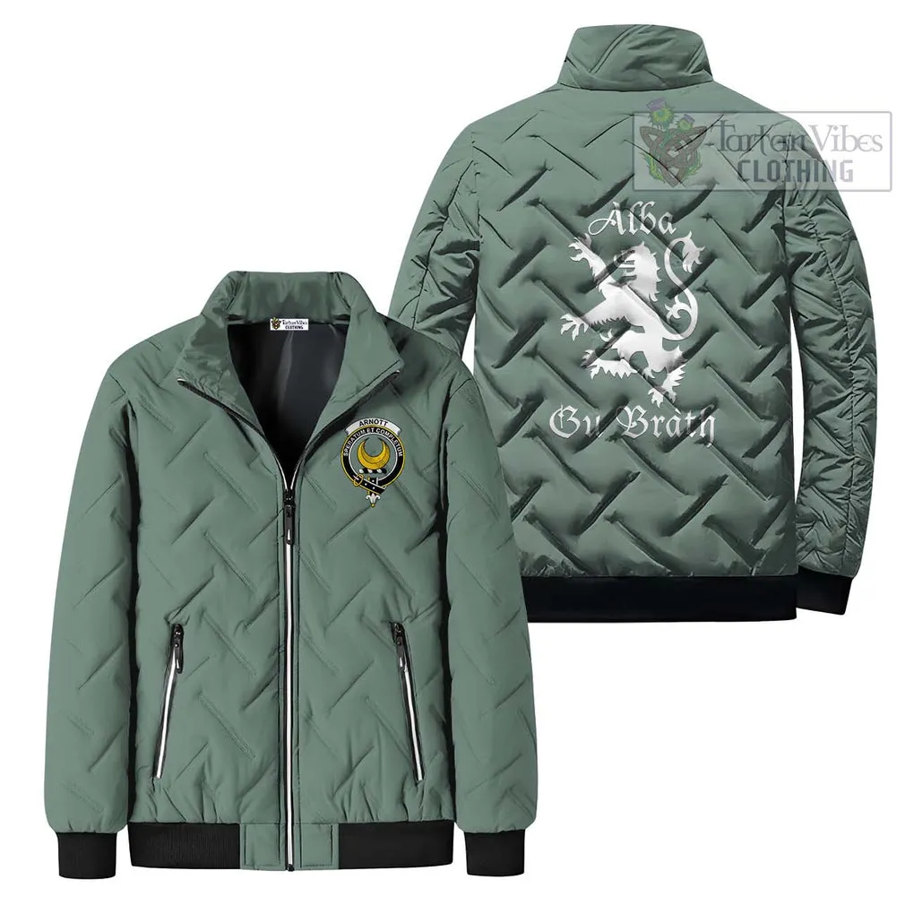 Arnott Family Crest Padded Cotton Jacket Lion Rampant Alba Gu Brath Style