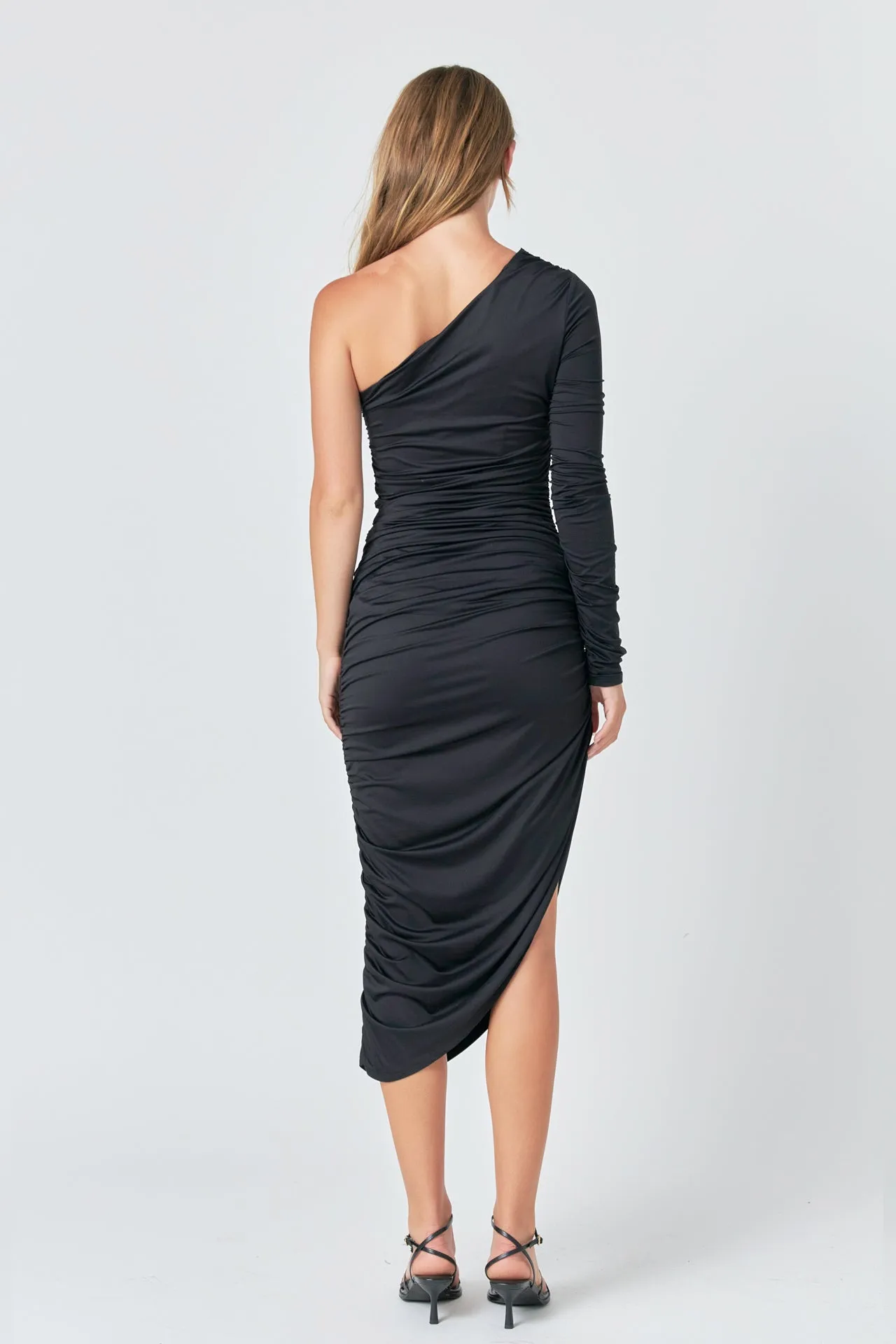 Asymmetrical Knit Midi Dress