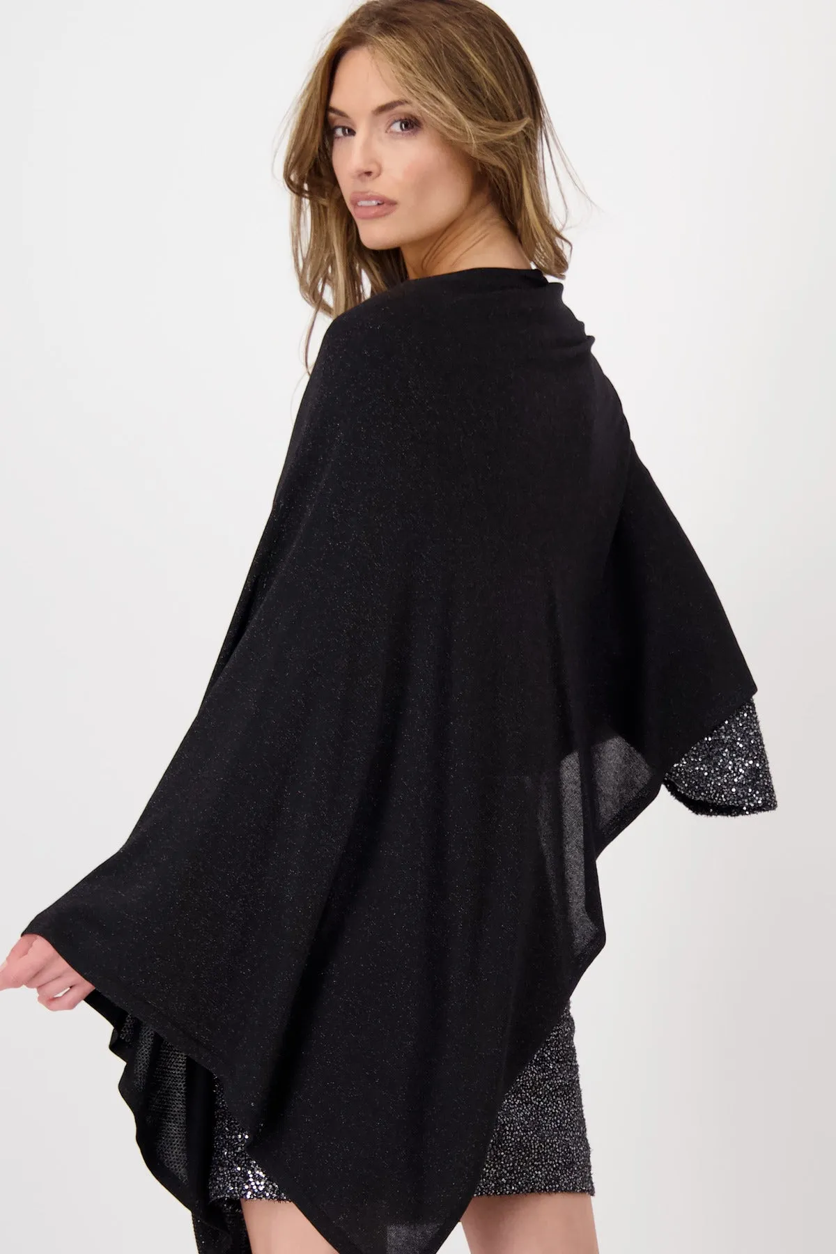 Asymmetrical Poncho 807518MNR in Black by Monari