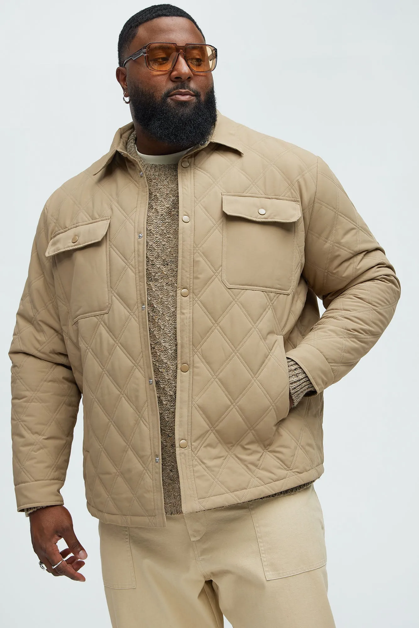 Auburn Quilted Shirt Jacket - Tan