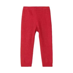 Baby Red Shimmer Cable Knit Leggings