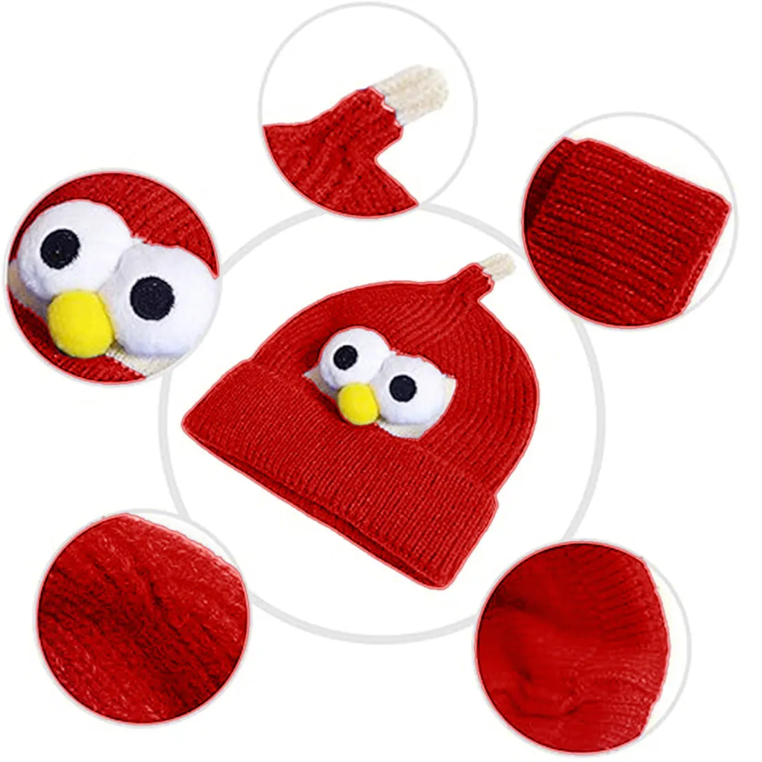 Babymoon Cartoon Angry Birds Woolen Winter Kids Cap Hat | Red