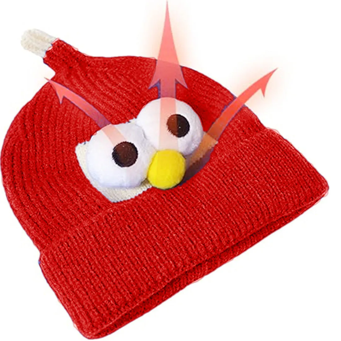 Babymoon Cartoon Angry Birds Woolen Winter Kids Cap Hat | Red