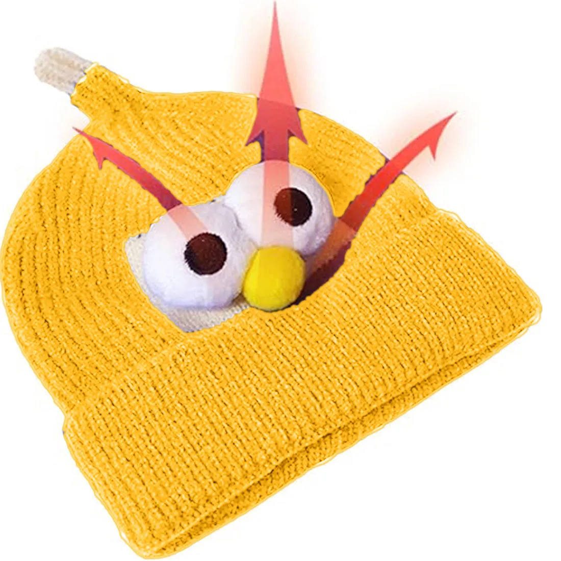 Babymoon Cartoon Angry Birds Woolen Winter Kids Cap Hat | Yellow