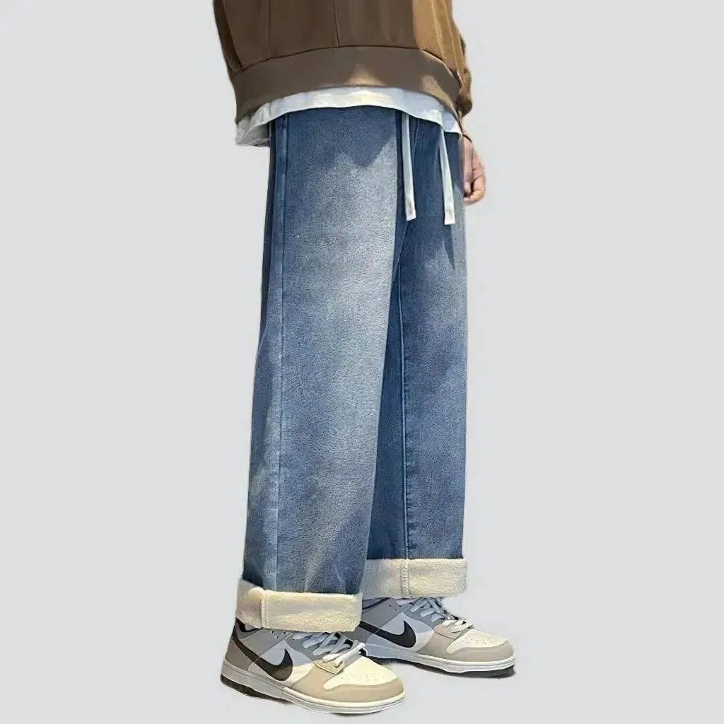 Baggy men's fleece jeans