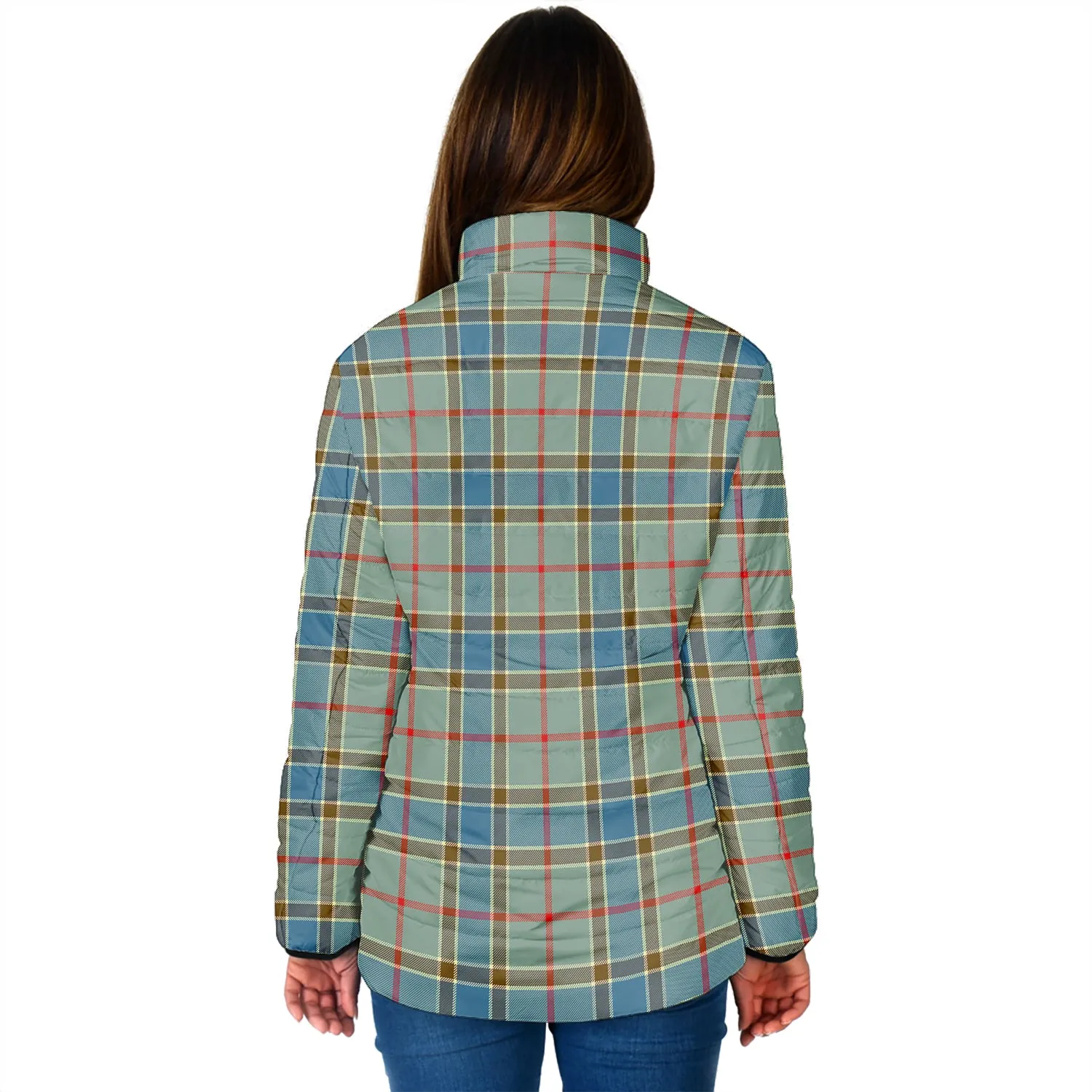 Balfour Blue Tartan Padded Jacket with Family Crest