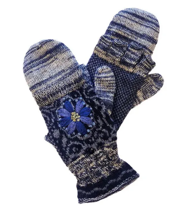 Baroque Alpaca Glitten (Fingerless gloves with flap)