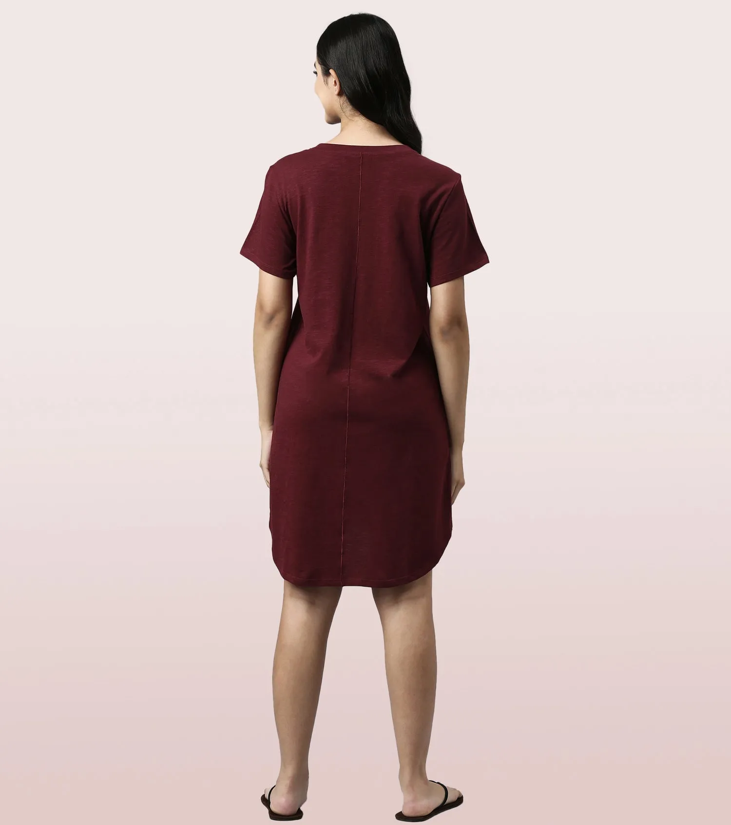 Basic Dress | Cotton Slounge Mini Dress With Chest Graphic