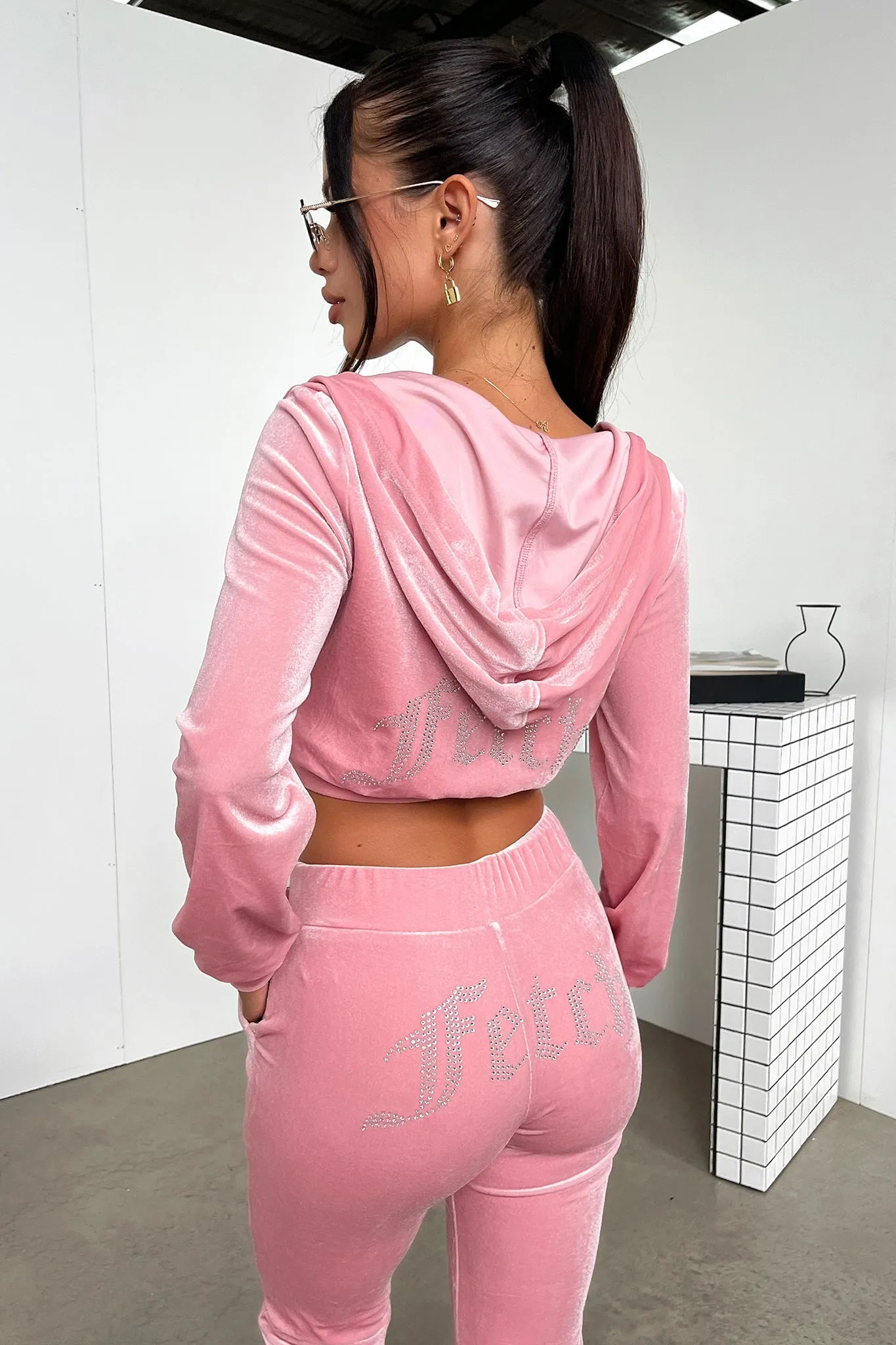 Beba Cropped Hoodie - Pink