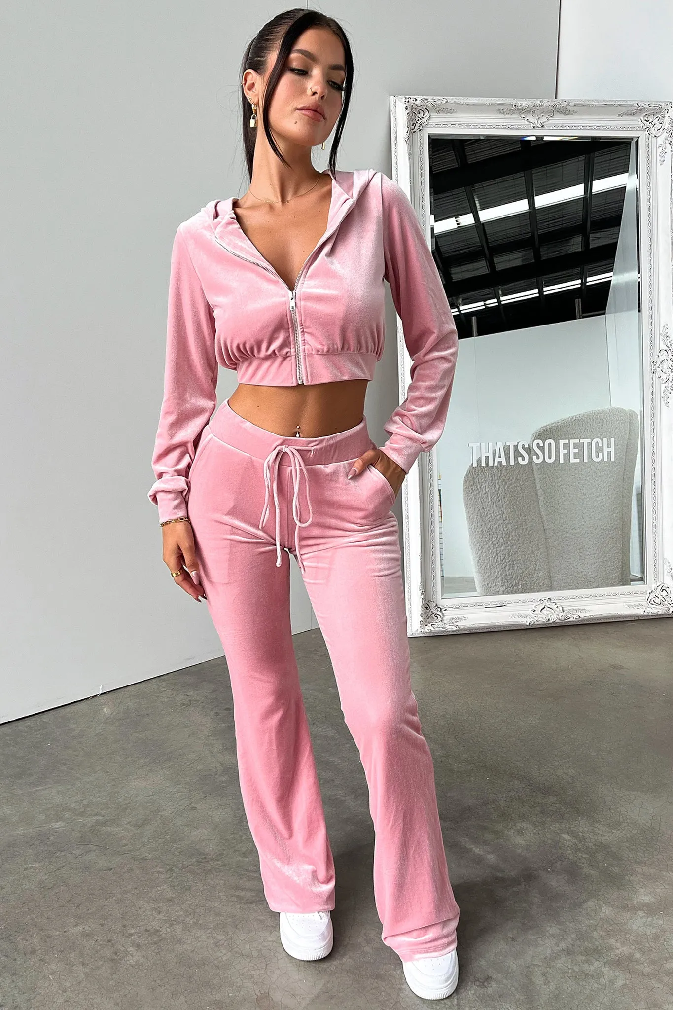 Beba Cropped Hoodie - Pink