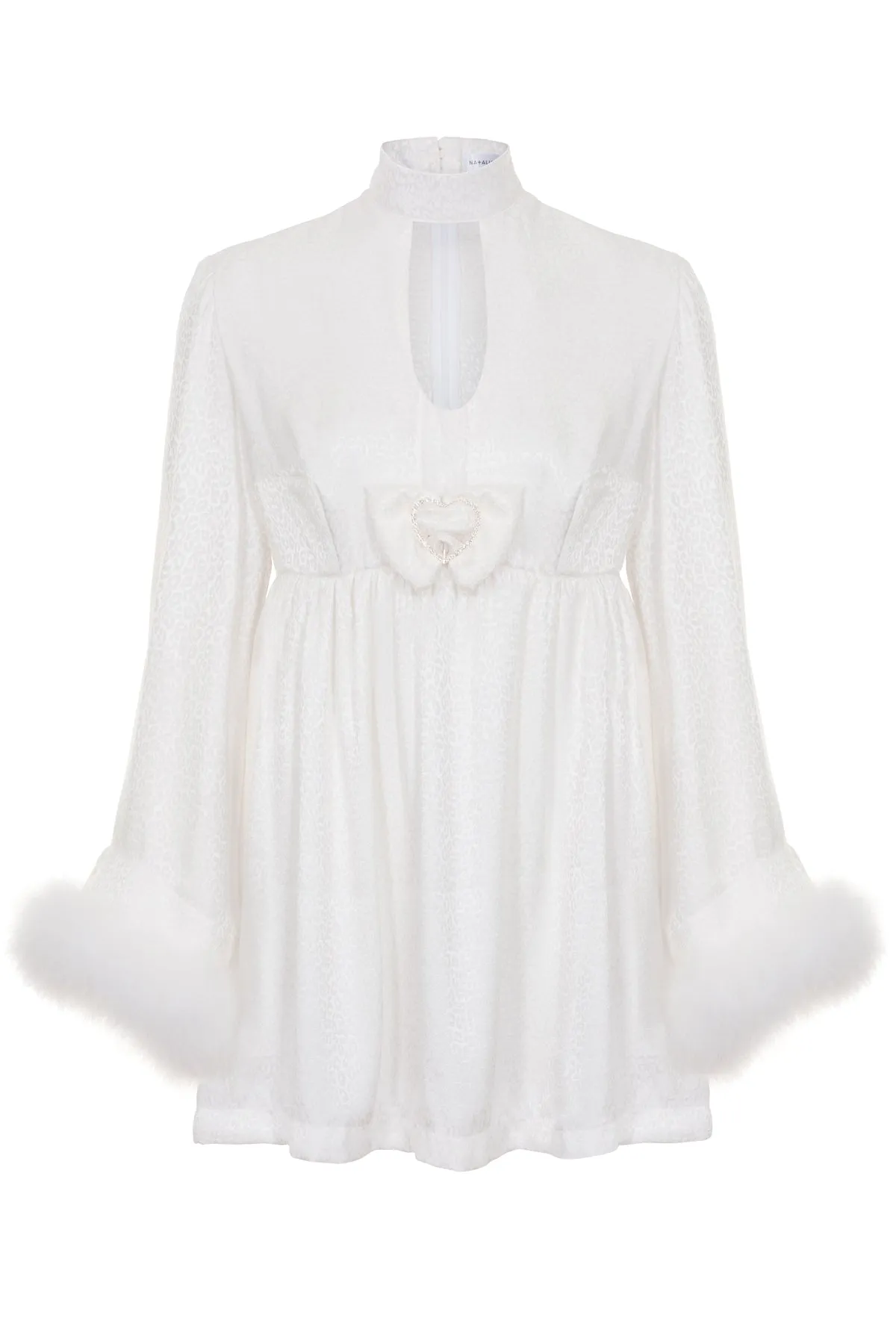 Bebe Bridal Marabou Trimmed Babydoll Dress- Made to Order