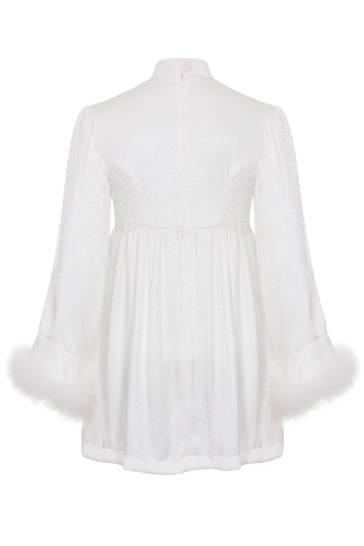 Bebe Bridal Marabou Trimmed Babydoll Dress- Made to Order