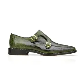 Belvedere Valiente in Antique Forest Ostrich Leg Monkstraps