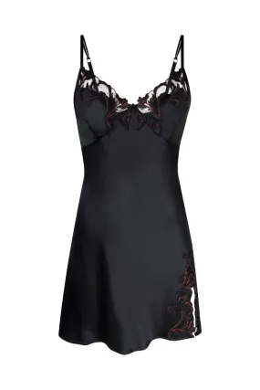 BLACK SUSIE BABYDOLL SLIP MINI DRESS