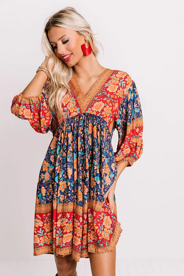 Blissful Bouquet Babydoll Dress In Red