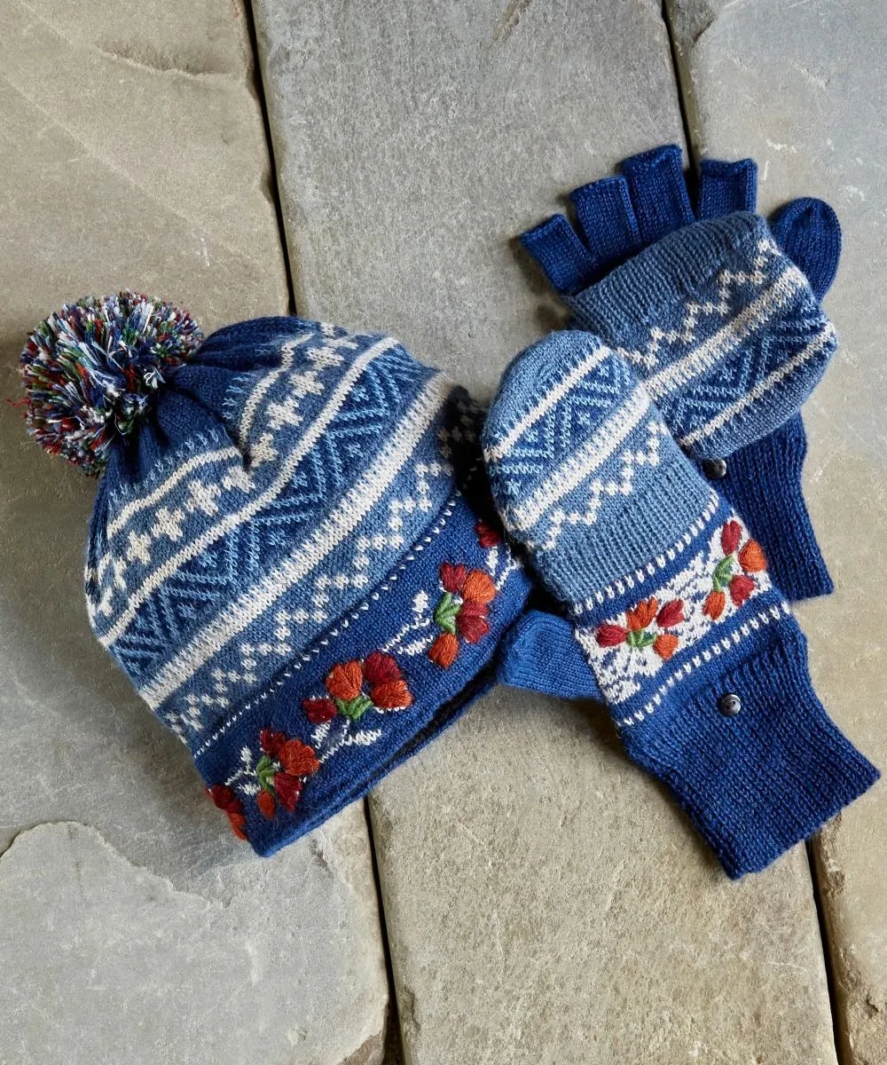 Blue Ridge Alpaca Glitten (Fingerless gloves with flap)