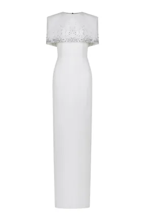 BRADFORD WHITE GOWN WITH SHOULDER CAPE