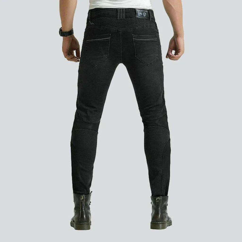 Breathable mesh men's biker jeans