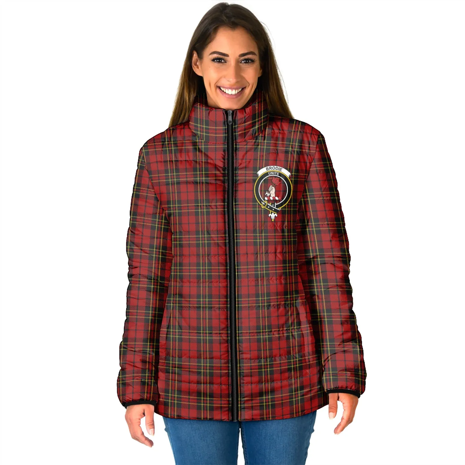 Brodie Tartan Padded Jacket with Family Crest