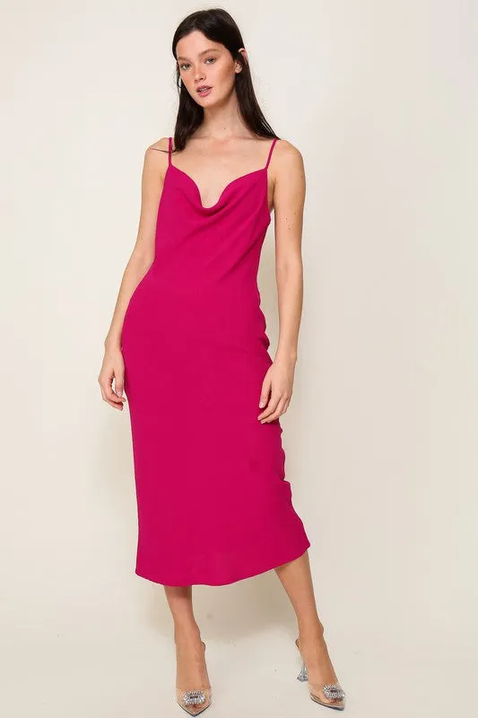 Brooklyn Airflow Cowl Neck Midi Dress