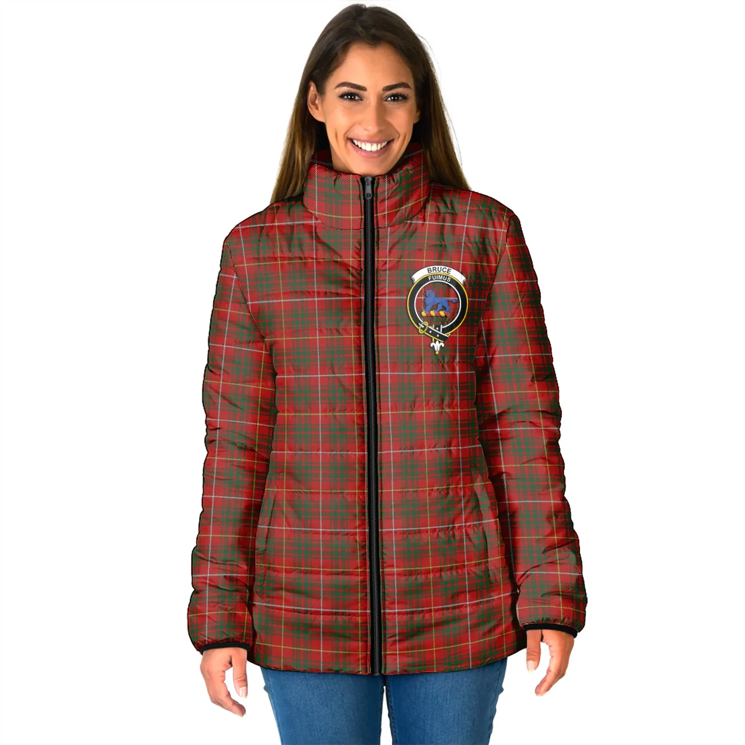 Bruce Tartan Padded Jacket with Family Crest