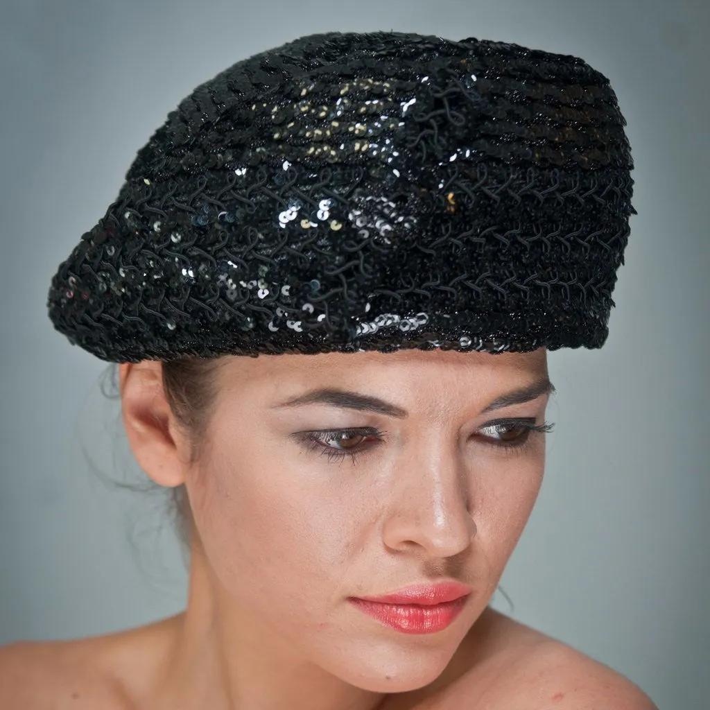 BW9040-Ladies Dress Hat covered with Sequin Fabric