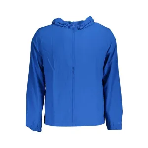 Calvin Klein Sleek Hooded Sports Jacket in Vibrant Blue