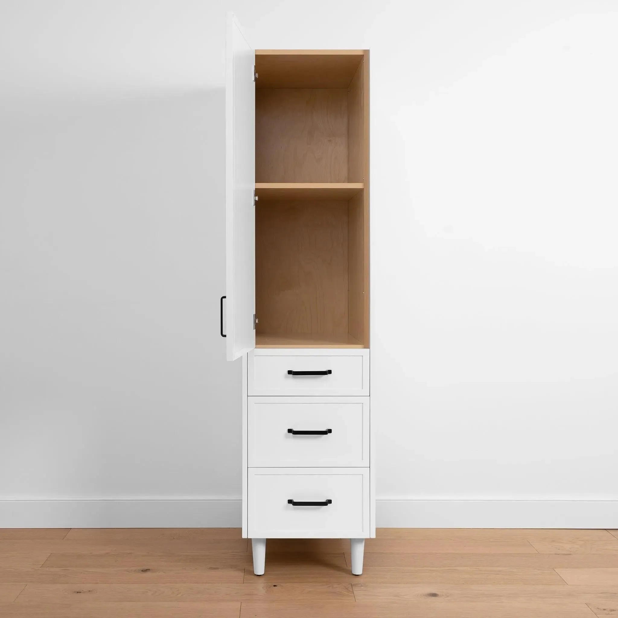 Cape Breton Satin White Linen Cabinet