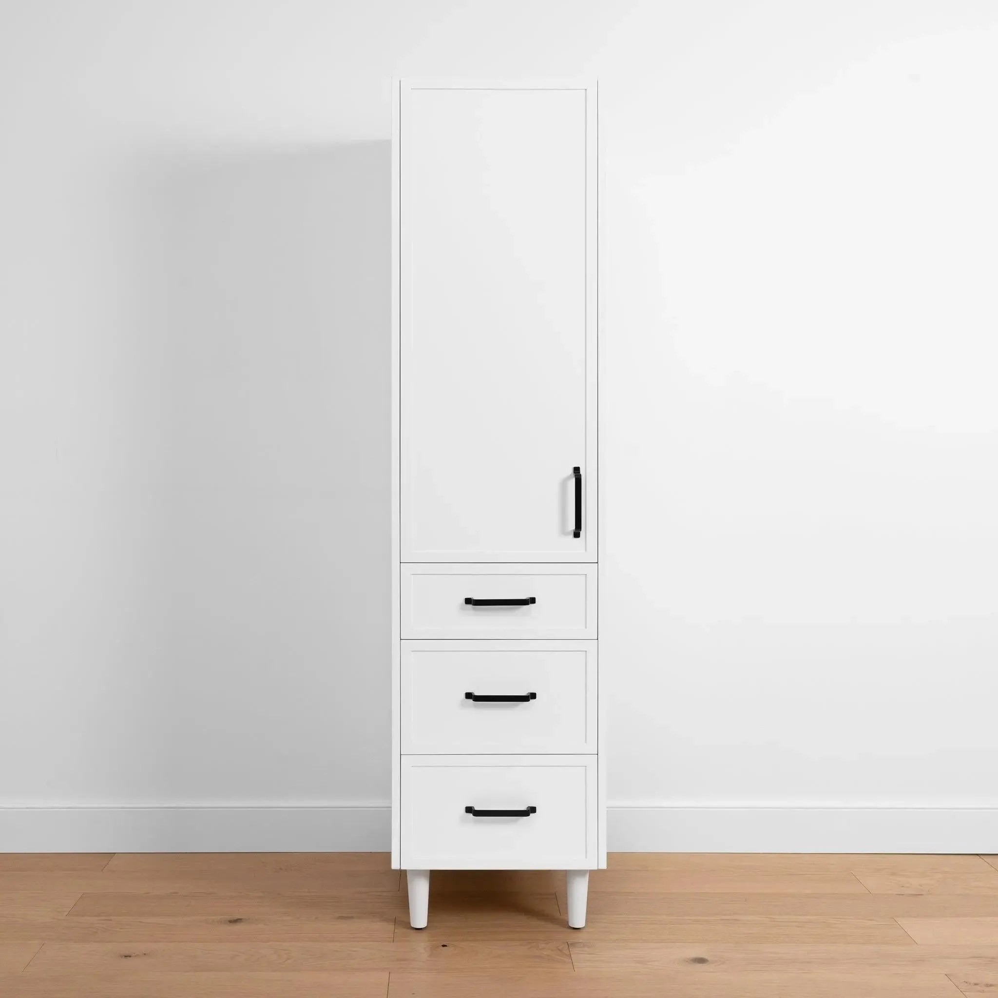 Cape Breton Satin White Linen Cabinet