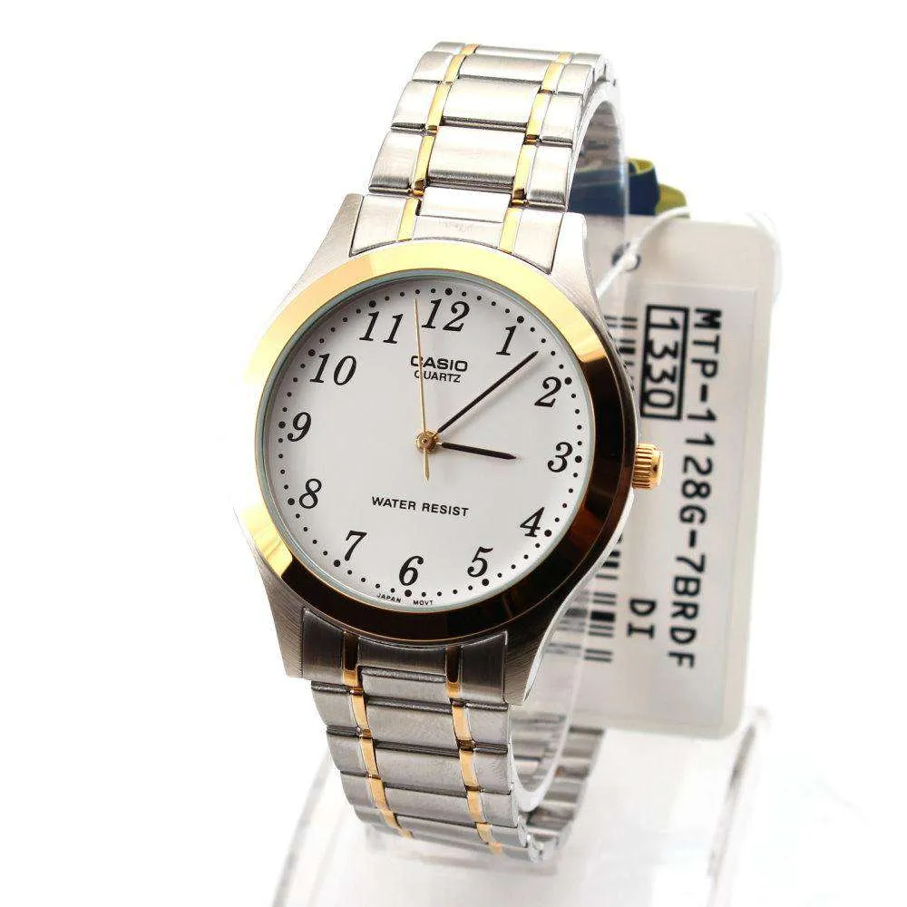 Casio MTP-1128G-7BRDF Two Tone Stainless Steel Strap Watch for Men