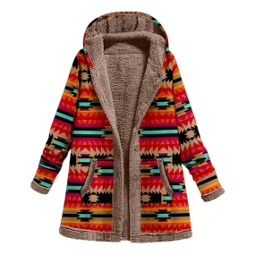 Casual Patchwork Hooded Women's Winter Coat