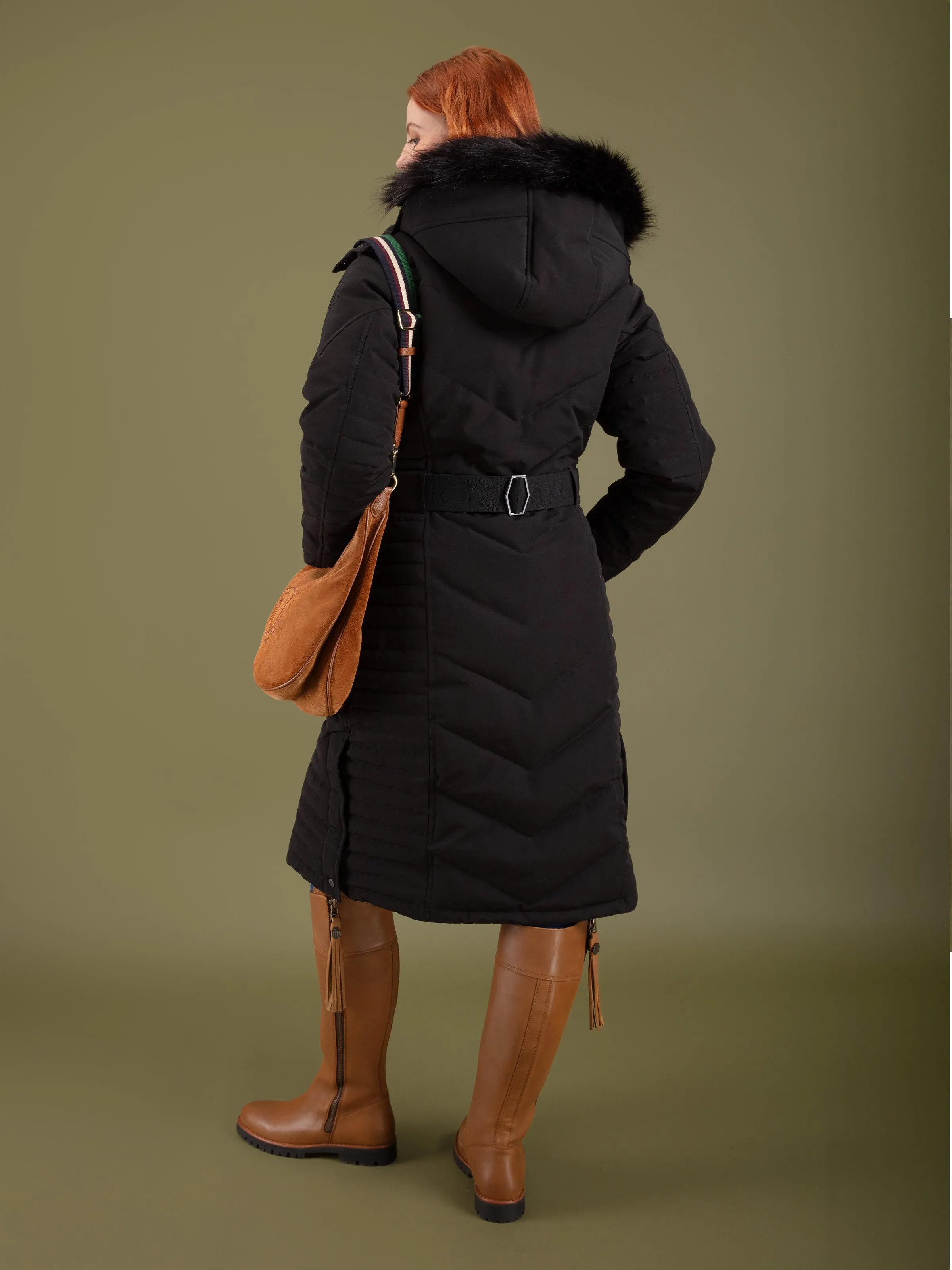 Charlotte Padded Longline Coat - Black