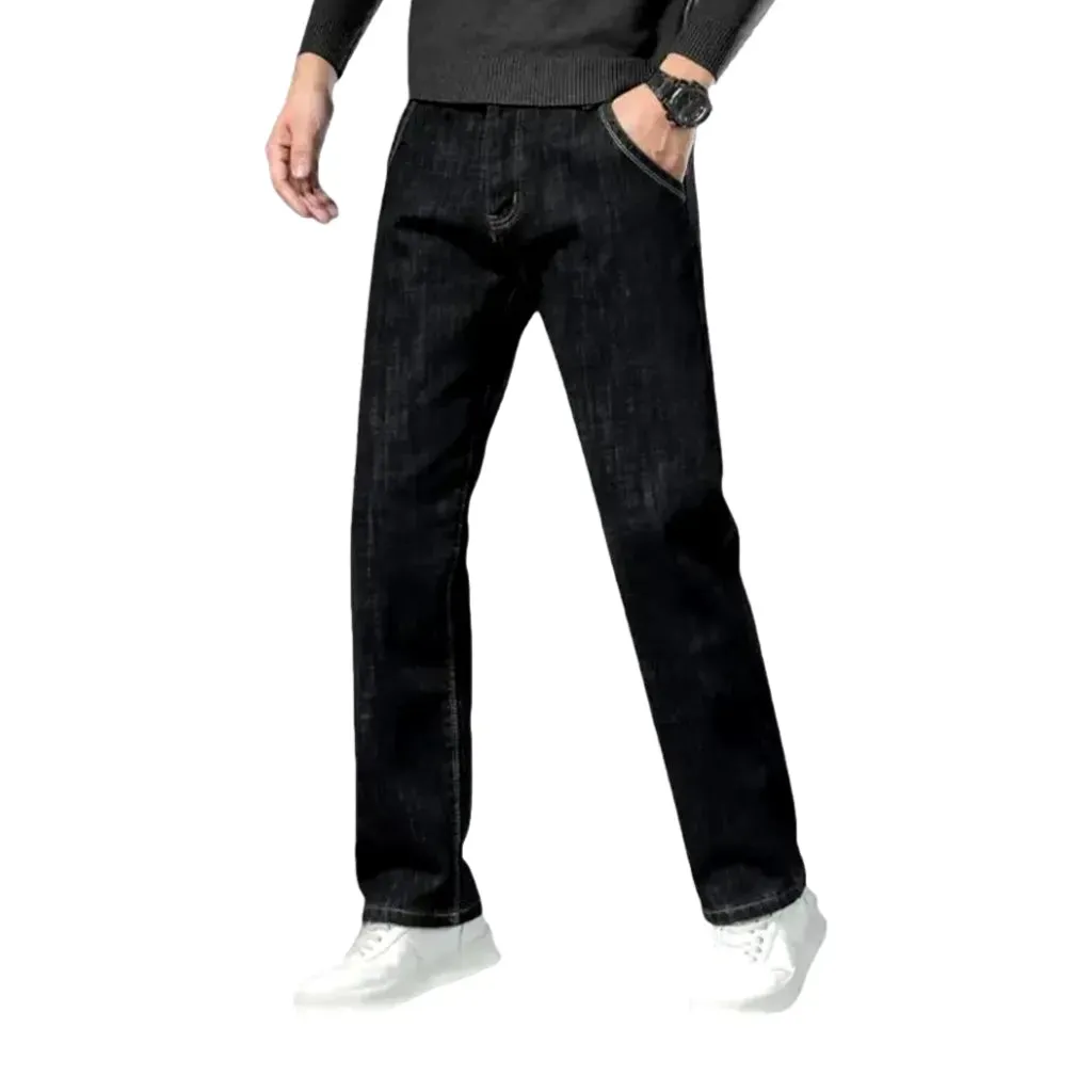 Classic warm elastic men's jeans