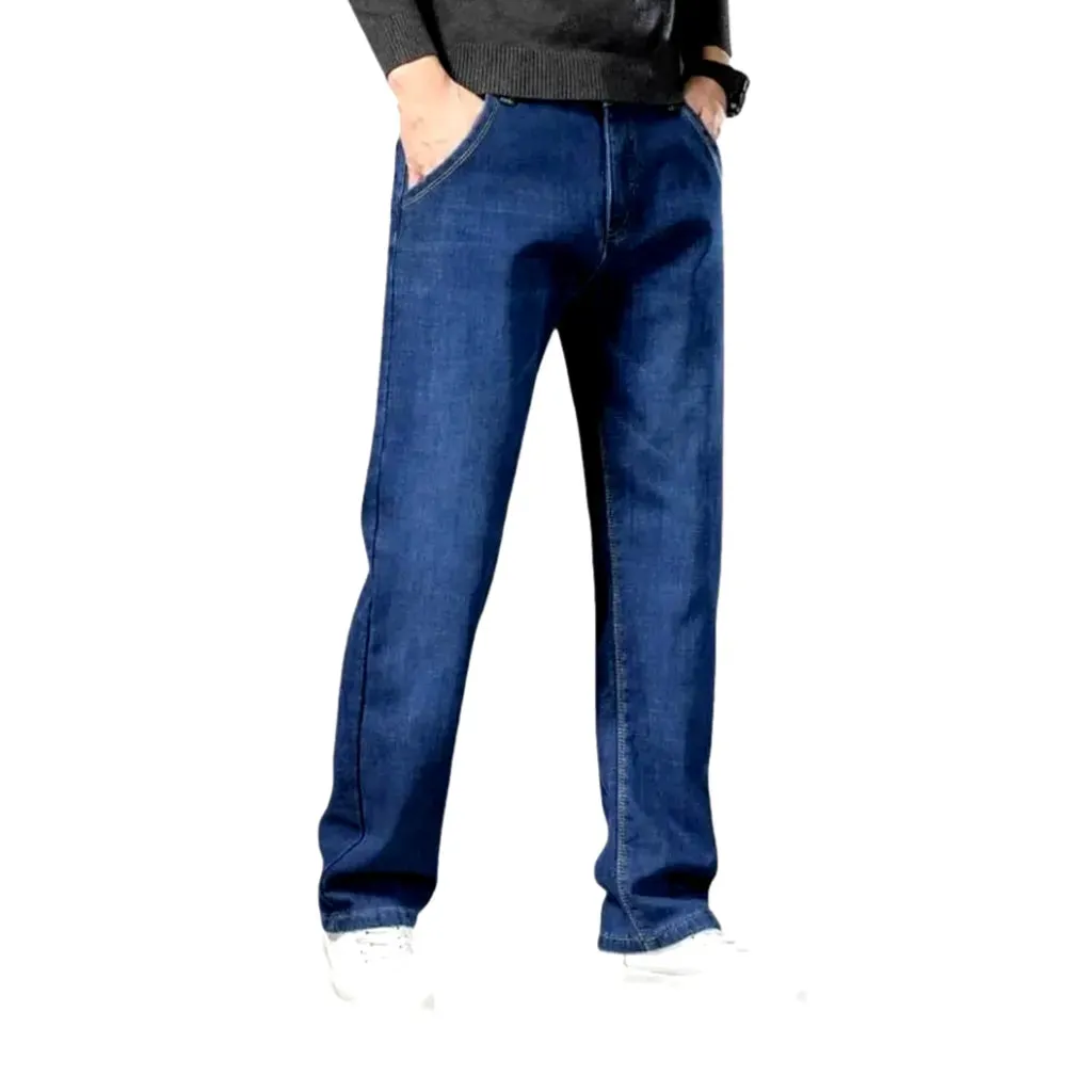 Classic warm elastic men's jeans