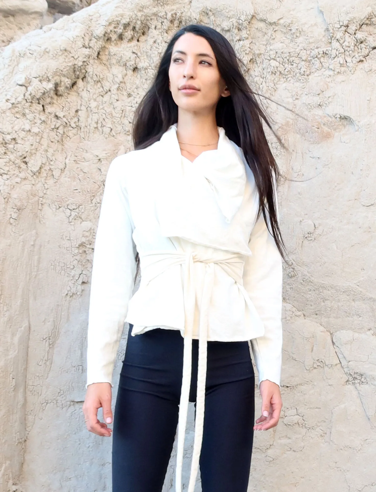 Cocoon Belted Cropped Jacket