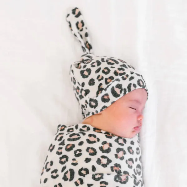 Copper Pearl Newborn Top Knot Hat - Zara