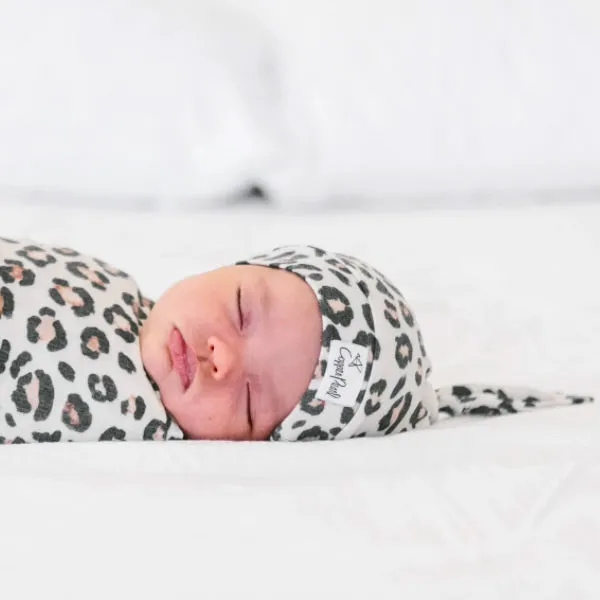 Copper Pearl Newborn Top Knot Hat - Zara