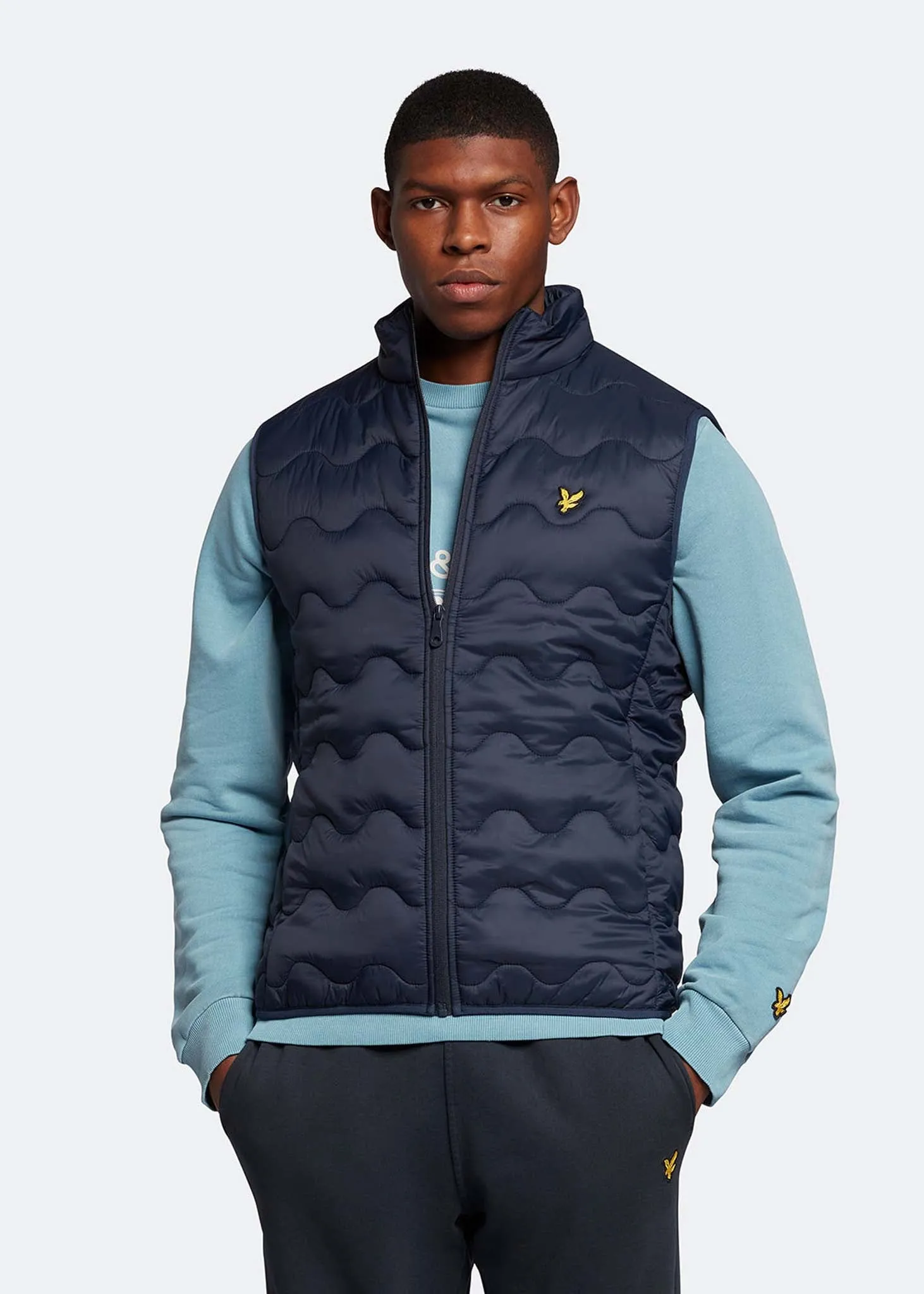 Crest quilted gilet - dark navy